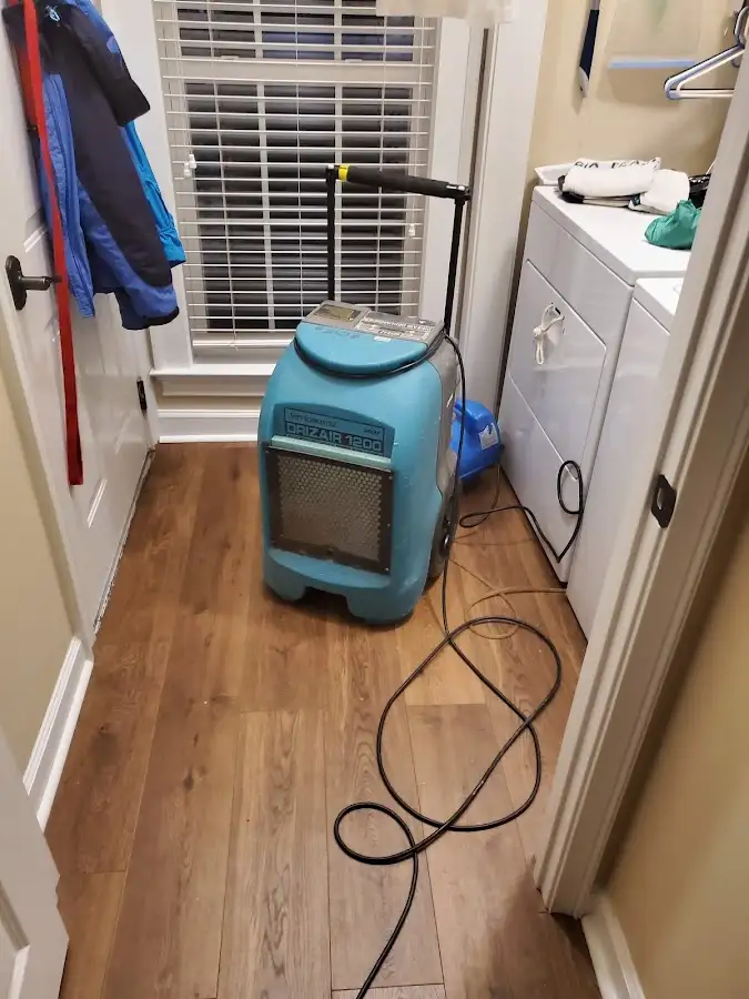 Commercial dehumidifier deployed for Flood Damage Cleanup in McLean