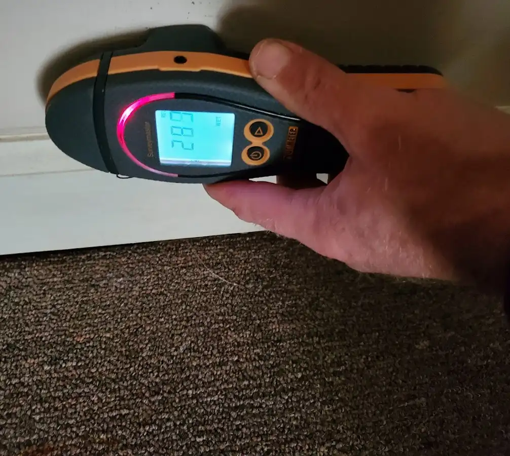 Moisture detection at baseboard during Mold Inspection & Testing in McLean